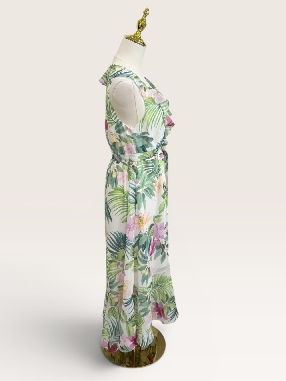 Tommy Bahama XS Tropical Bliss Printed Sleeveless Belted Dress White Multi NWT - Picture 8 of 15